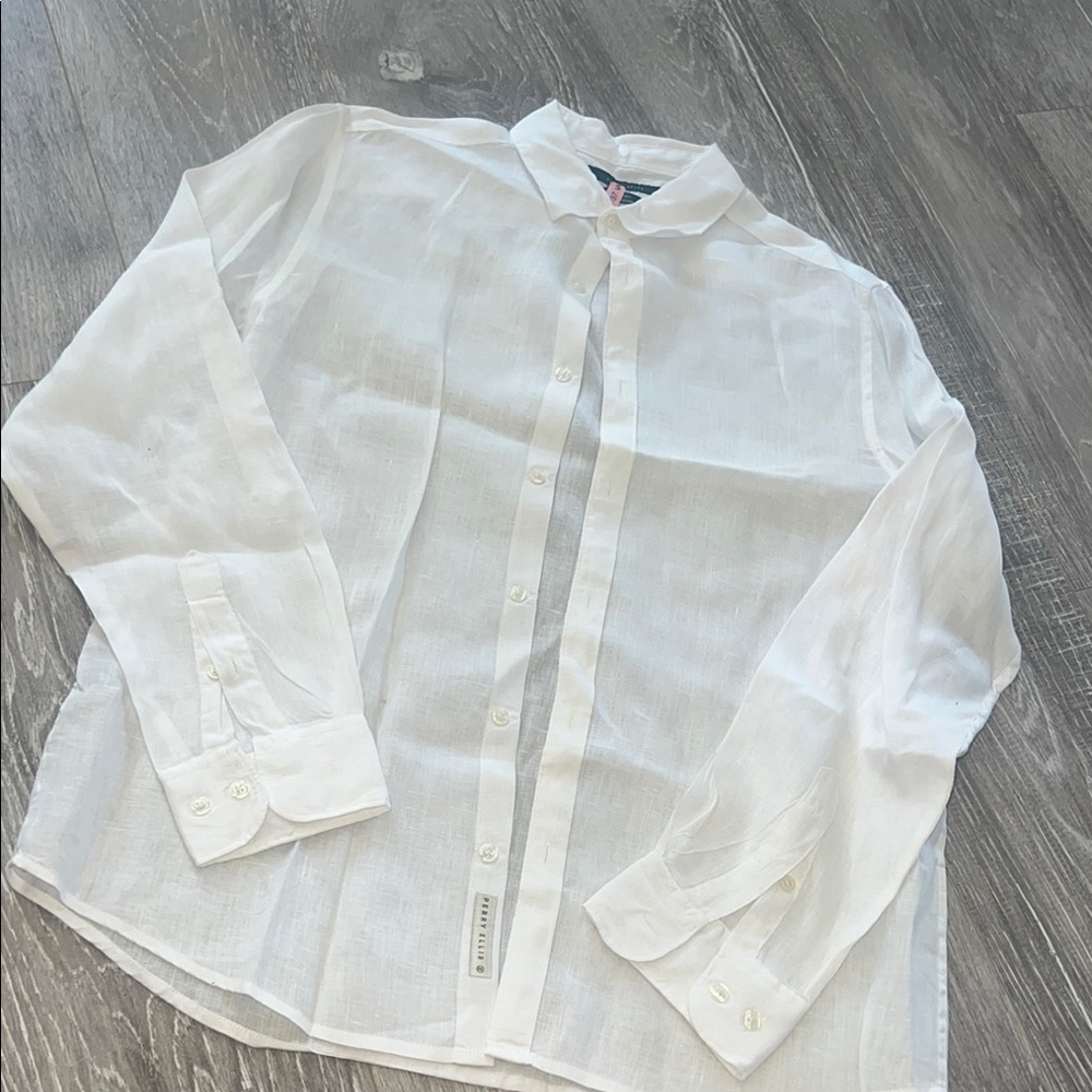 White Men's linen Shirt
